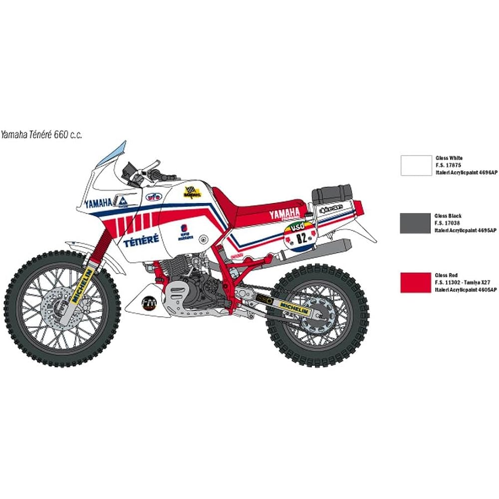 ITALERI 1/9 Yamaha Tenere 1986 Paris-Dakar Rally Japanese manual included Plastic model IT4642