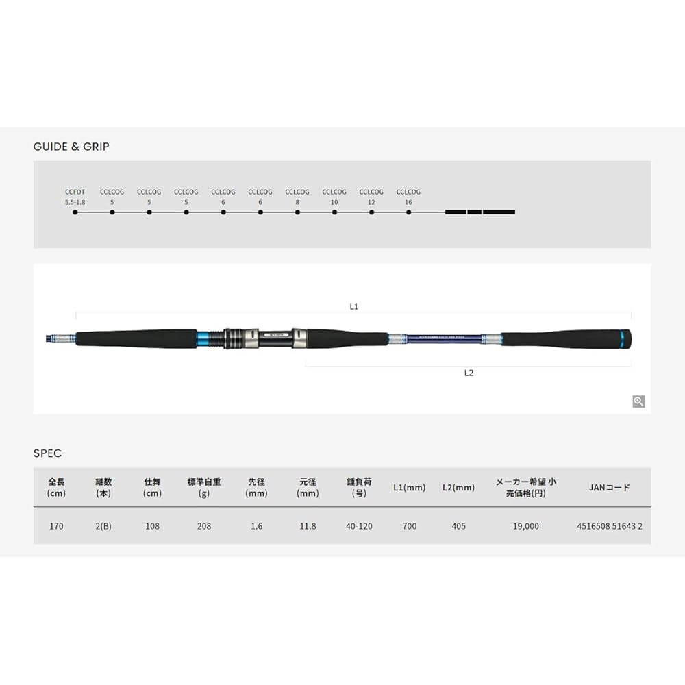 Alpha Tackle (Alpha Tackle) Rod Boat Short Arm GS 73 170M