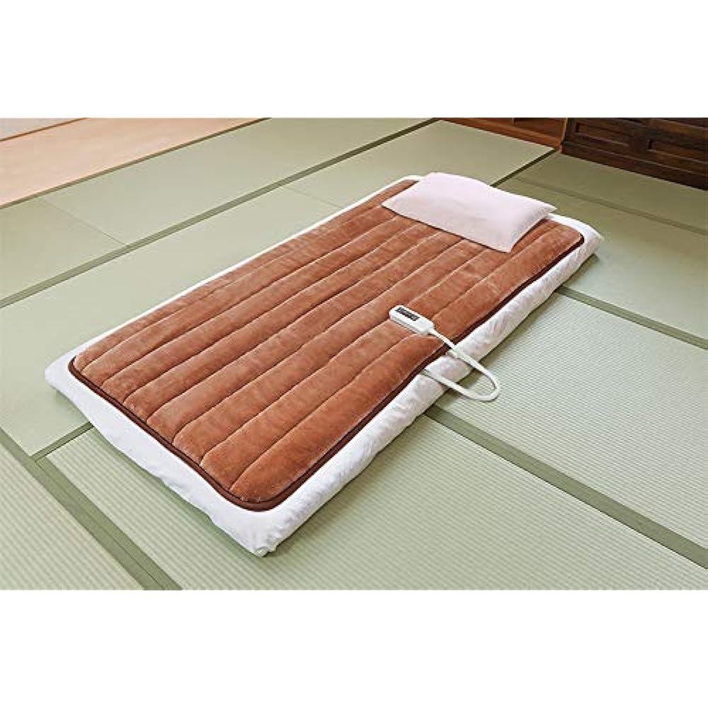 Zenken Electric Heating Mat for One Person ZMT-75CT Width 80 x Depth 180cm Single with Timer Brown Cuts 99% of Electromagnetic Waves
