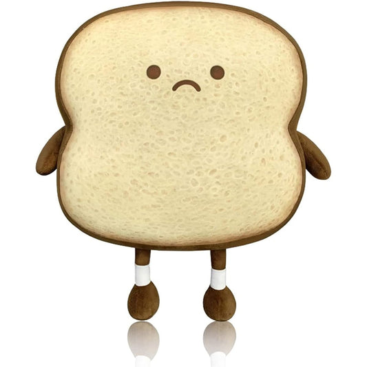 Toast Bread Plush Pillow Cute Simulation Bread Shaped Cushion Lumbar Cushion Plush Toy for Home Decoration (Unhappy)