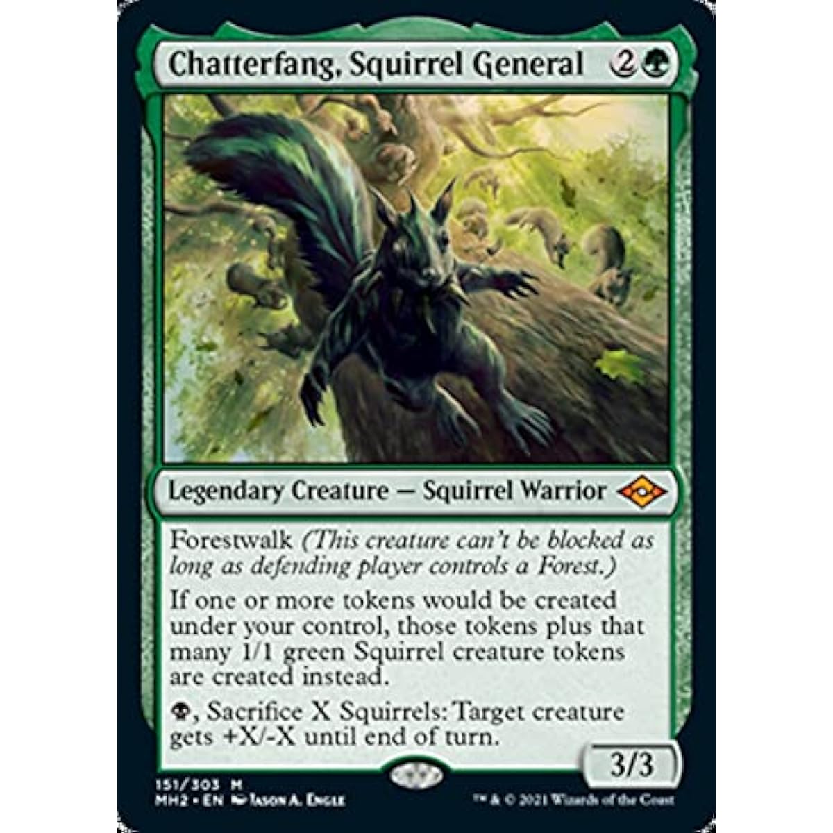Magic: The Gathering - Chatterfang Squirrel General (151) - Modern Horizons 2