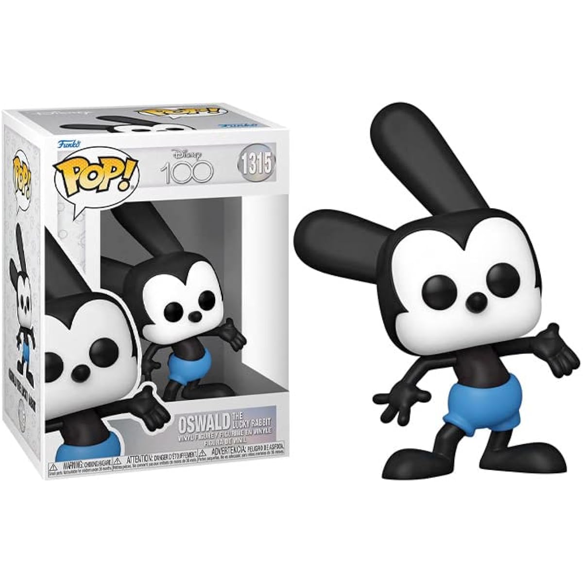 POP Disney: Disney 100 - Oswald the Lucky Rabbit Funko Vinyl Figure (Includes Compatible Box Protector Case), Multicolor, 3.75"