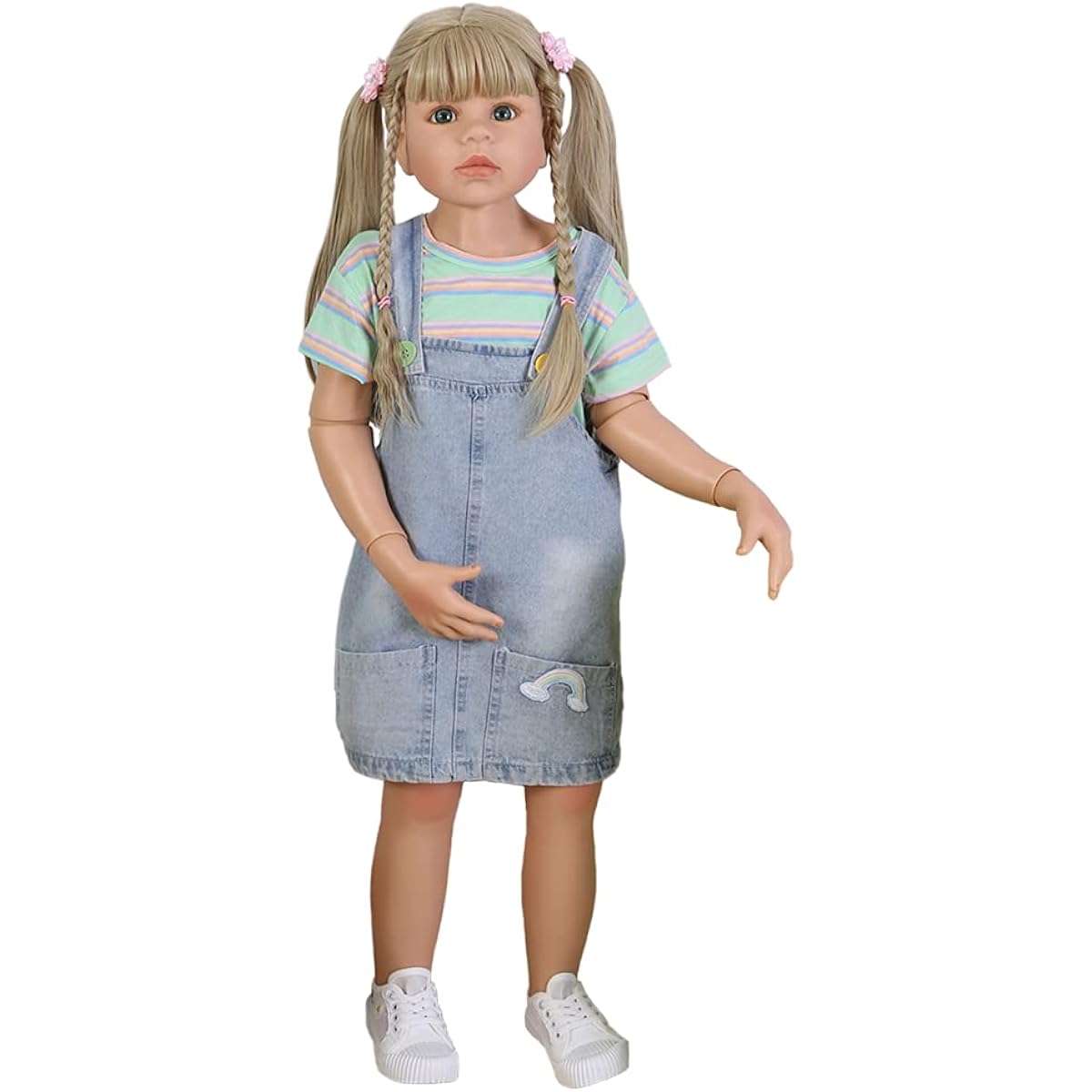 98CM Real Baby Dress Toddler Baby Girl Original Reborn Baby Doll 3-4 Years Old Can Stand Up Doll Ball Jointed Doll