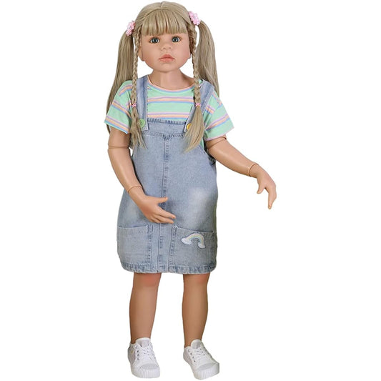 98CM Real Baby Dress Toddler Baby Girl Original Reborn Baby Doll 3-4 Years Old Can Stand Up Doll Ball Jointed Doll