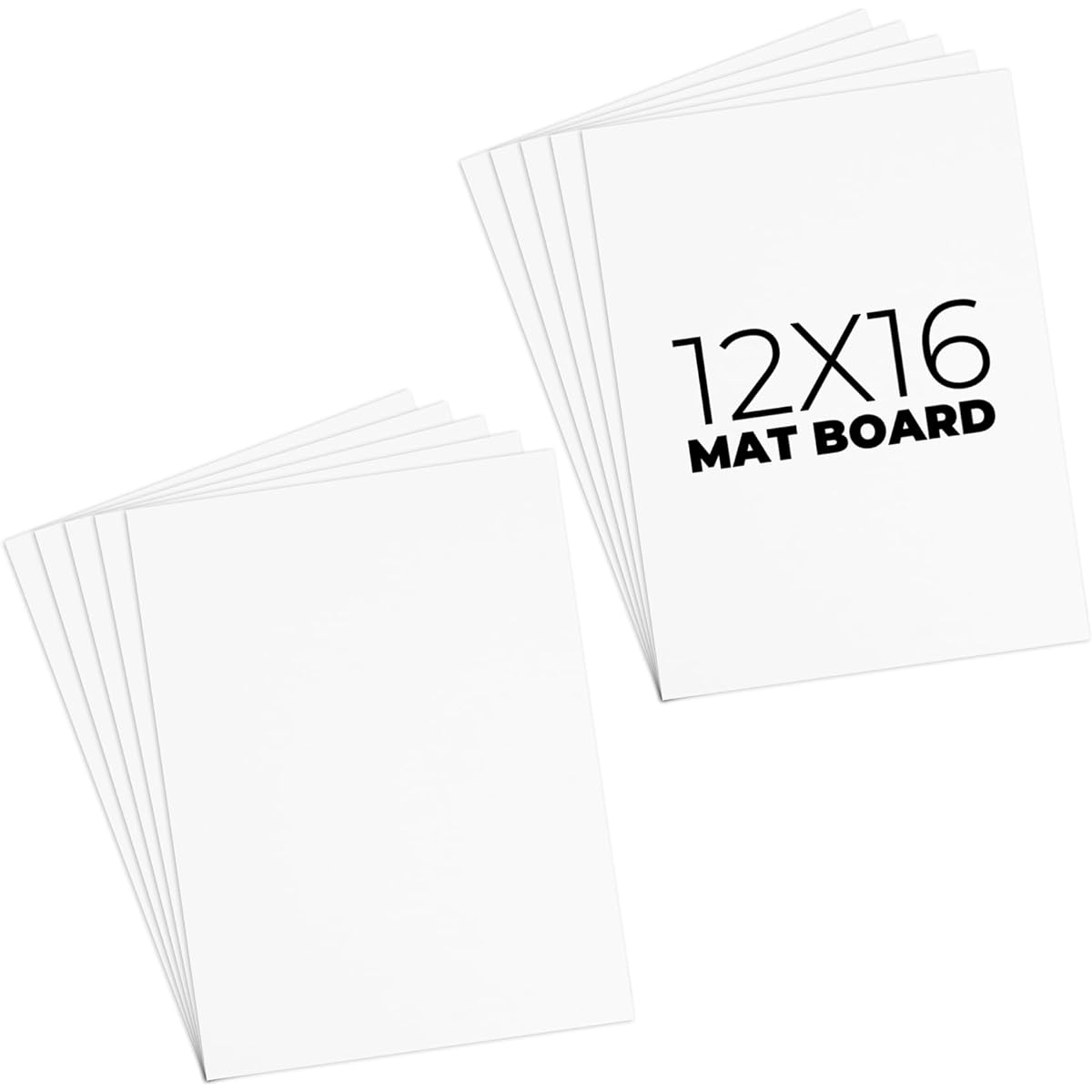 Frametory 12 x 16 Inch White Uncut Picture Matboard Backing Board for Framing Photos and Crafts, Set of 12