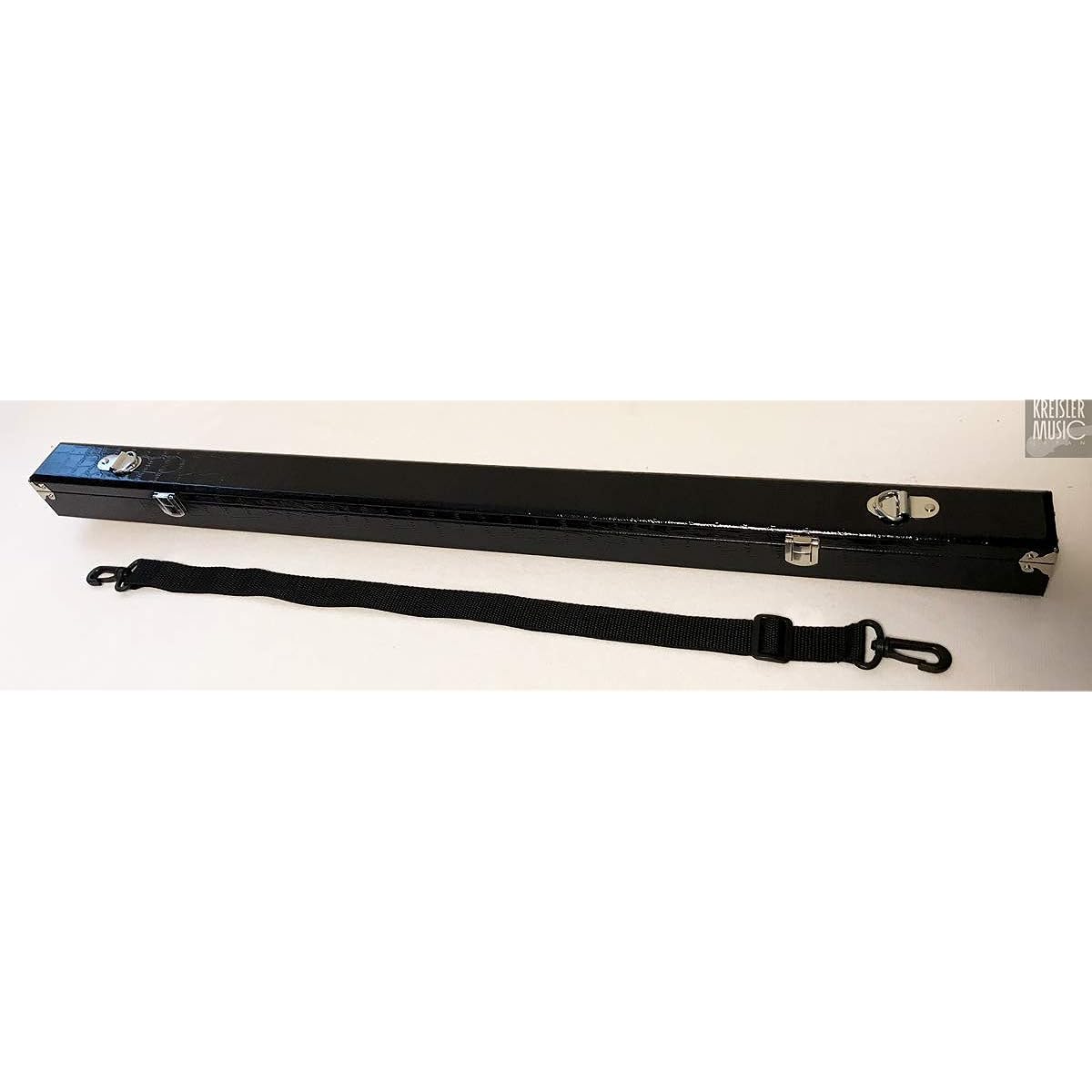 Bow case for storing 2 violins, violas, and cellos, with strap, high quality leather style♪