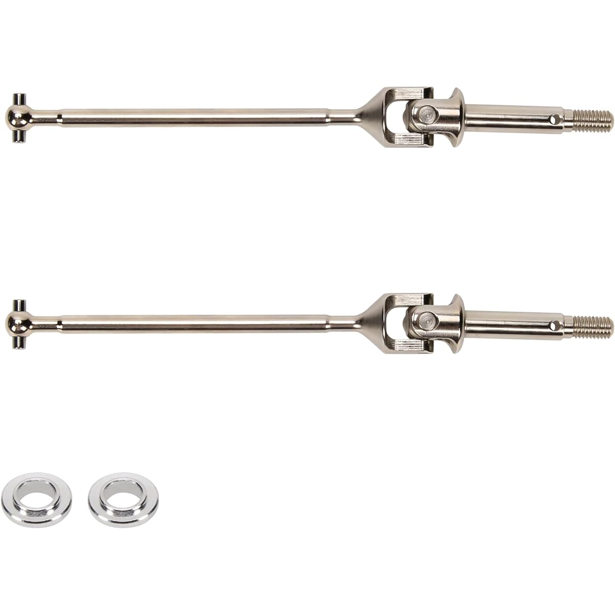 RCAWD Front Axle U-Joint 130mm Drive Shaft Set for 1/10 Losi Baja Rey Upgrade LOS03020V2 Hop-up Parts #LOS232009 Silver