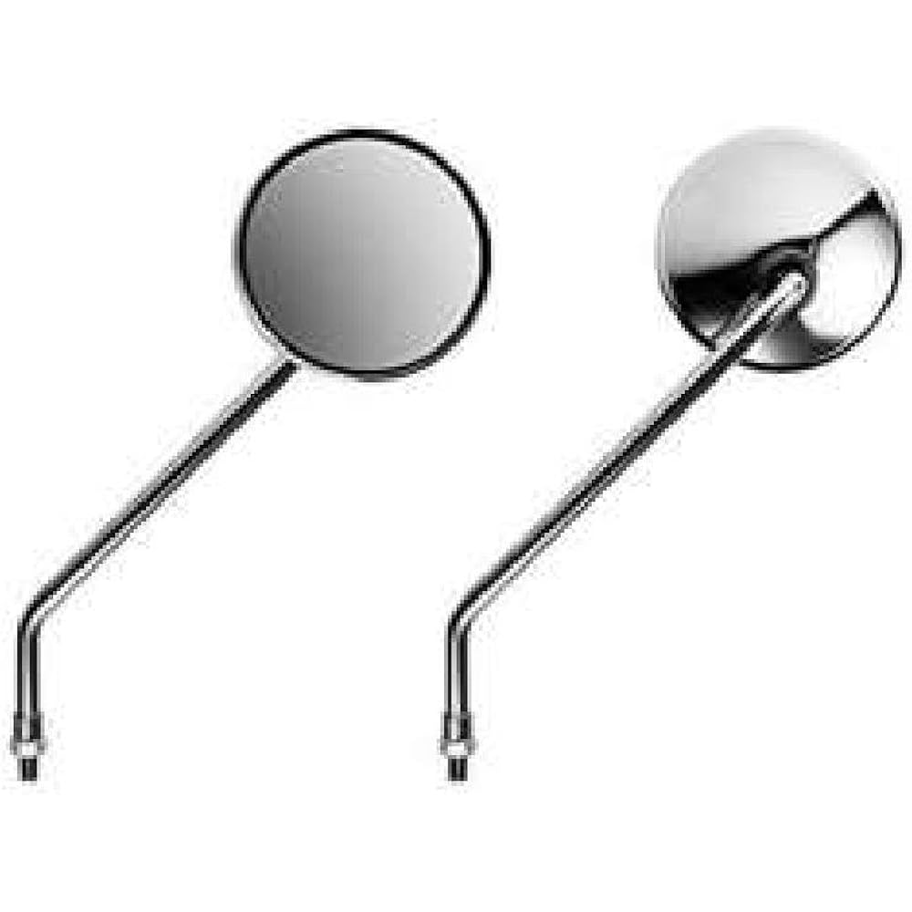 Bike Parts Center Honda Monkey Z50J Stainless Muffler 2027 & Bike Mirror Plated Mirror Left/Right Set 8mm Honda Original Screw 6001 [Set Purchase]