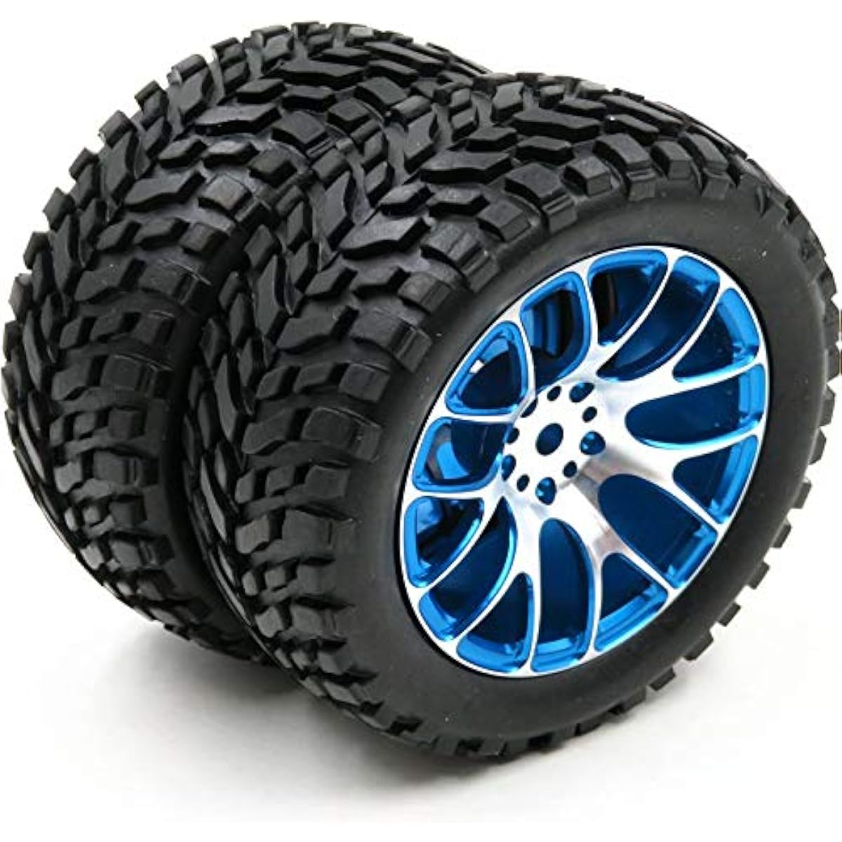 RC 1/10 Alloy Aluminum Wheel Rim Hexagon 12mm & 1:10 On-Road Touring Rally Tire 4pcs Black Blue