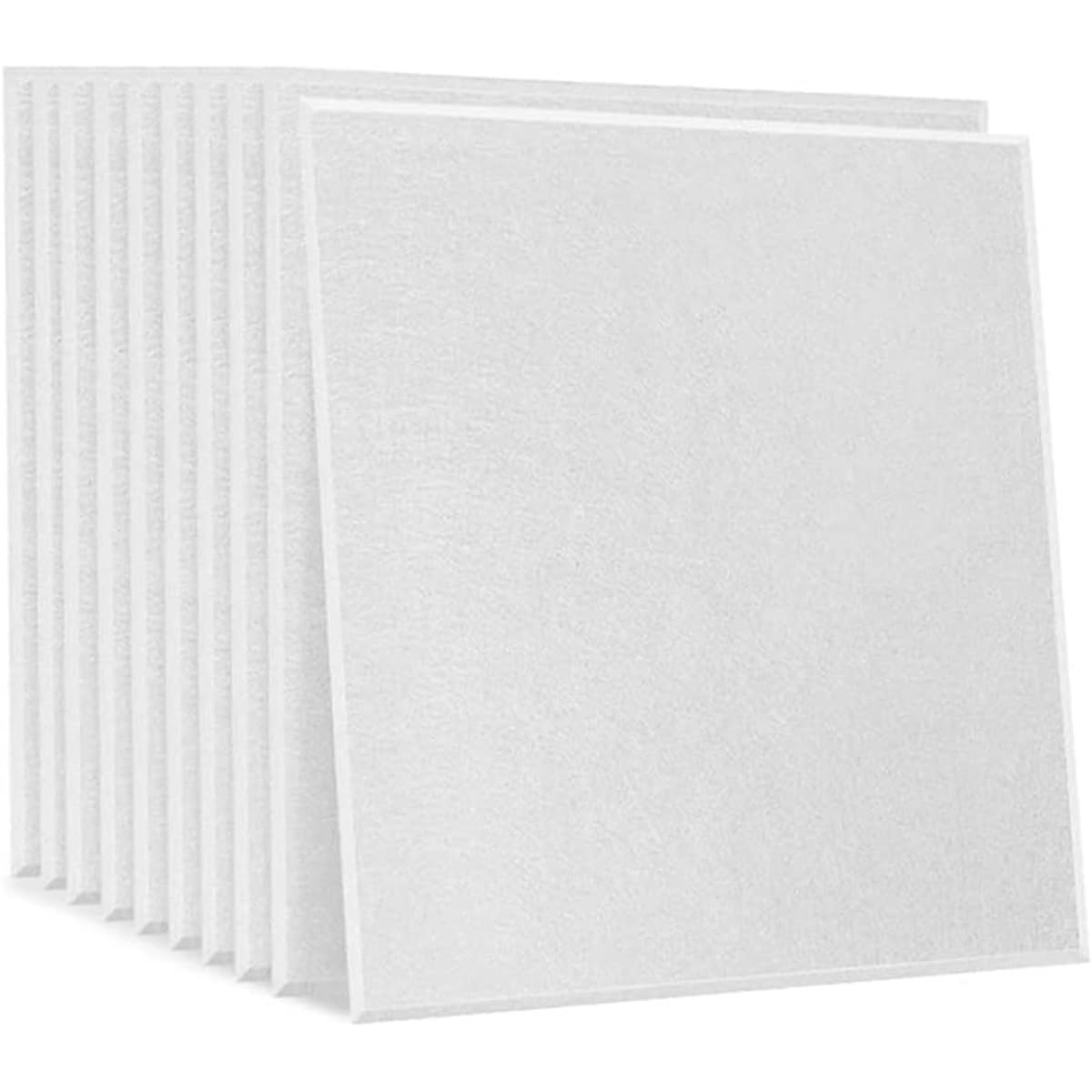 60*60cm, Thickness 0.9cm, Chamfered, Diagonally 45° Cut, Soundproofing Sheet, Hard Sound Absorbing Felt Board, Sound Absorbing Panel, Sound Absorbing Sound Insulation, High Density, Tideproof, For Walls and Floors, Polyester Fiber, Chamfered (24, White)