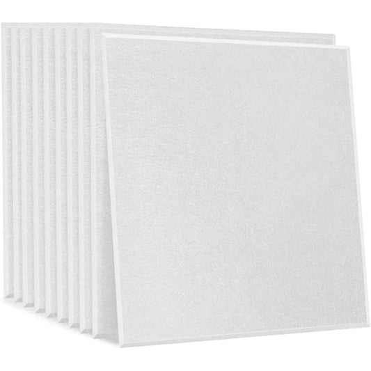 60*60cm, Thickness 0.9cm, Chamfered, Diagonally 45° Cut, Soundproofing Sheet, Hard Sound Absorbing Felt Board, Sound Absorbing Panel, Sound Absorbing Sound Insulation, High Density, Tideproof, For Walls and Floors, Polyester Fiber, Chamfered (24, White)