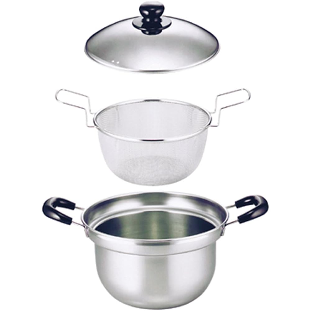 Shimomura Planning Two-Handed Pot Boiled Master with Colander 22cm [Made in Japan] Stainless steel IH compatible Non-spill 4L 27045 Tsubame-Sanjo