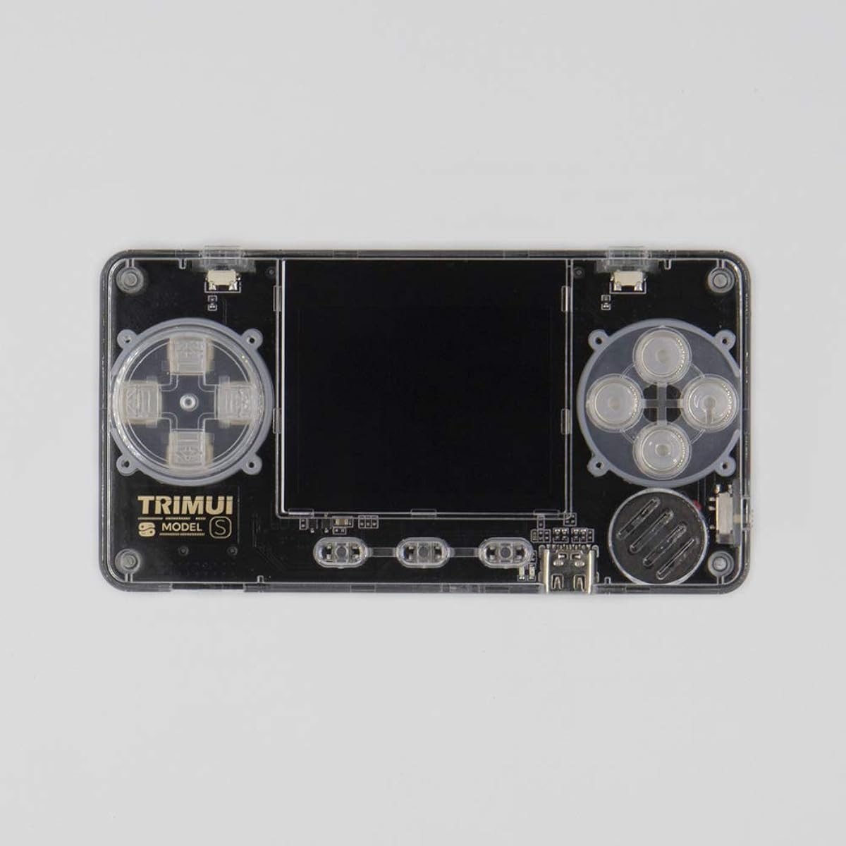 TRIMUI Handheld Game Console Mini Game Player with 6000+ Classic Games and 2.0 Inch IPS Screen Portable Video Game Console with Rechargeable Battery (Dark Gray Back + Black PCB)