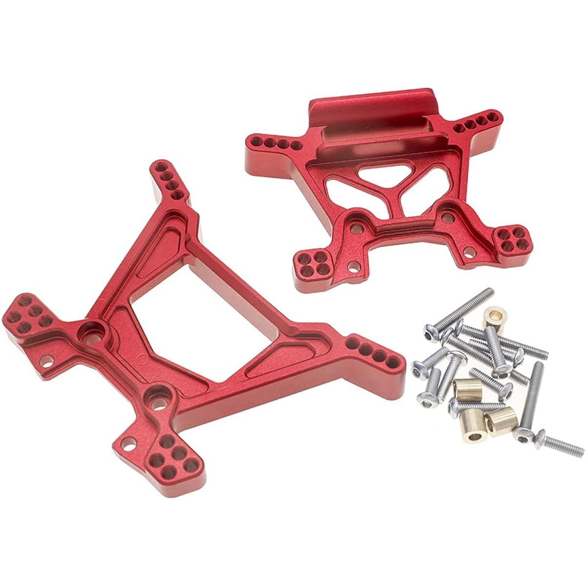 CODA RACING RC Alloy Front & Rear Shock Towers for Traxxas 1/10 4WD Rustler 4X4(VXL), Hoss 4X4(VXL) - Replacement for Parts 6738 6739