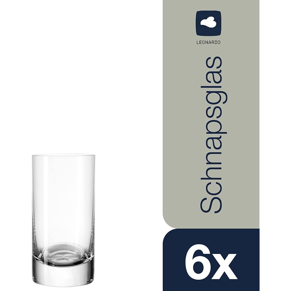 LEONARDO Tumbler Clear Size:∅3.9×H7.6cm Tumbler 50ml Easy+ 039615 6 pieces