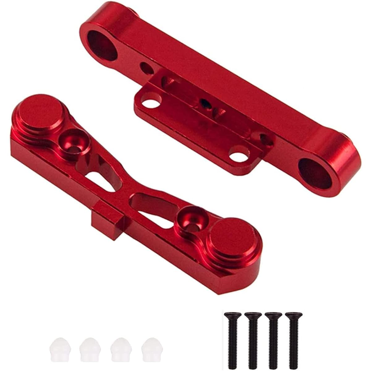 Aluminum Composite Suspension Mount Set Fixed Arm for Arrma 6S 1/8 Typhon Kraton Notorious 6S Felony Infraction V2 Limitless Mojave Tailon 6S BLX Upgrade Parts (Red)