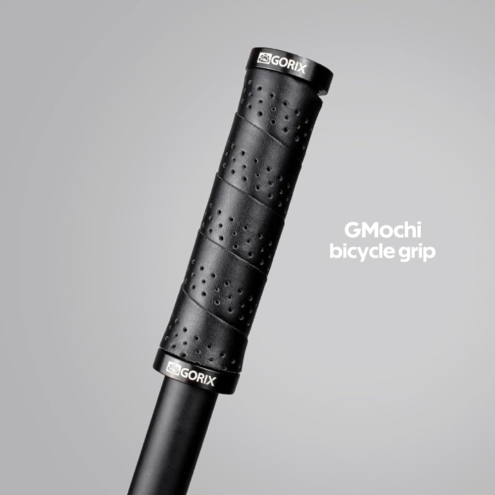 GORIX Bicycle Grip, Cross Bike, Cylindrical Round Grip, Stylish Bar Tape, EVA, Black, Double Lock-on Grip, Shock Absorption, Cycle Grip, Black, Bicycle Grip, MTB, Mini Velo (GMochi)