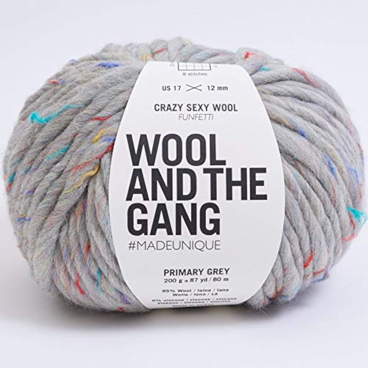 Wool and the Gang Crazy Sexy Wool 220 Primary Gray