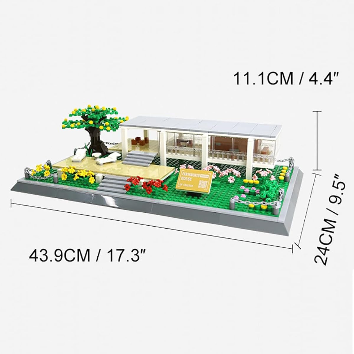 Goirzi 661 Pieces Farnsworth House Illinois Building Blocks Toy Puzzle Set World Architecture Model Collection Creative for Kids and Adults