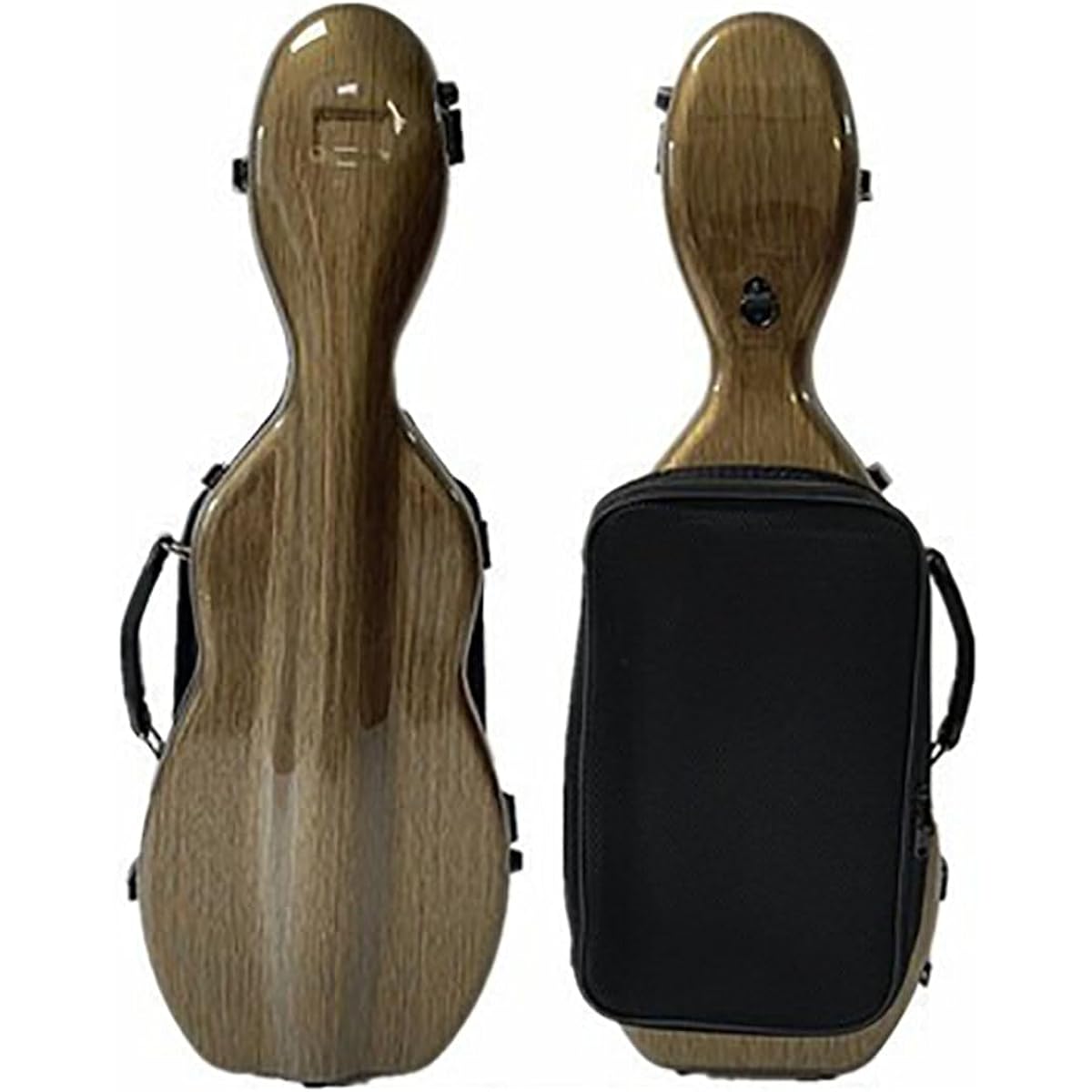 Violin Case Full Size 4/4 Lightweight Carbon Fiber Built-in Hygrometer Multicolor, Brown
