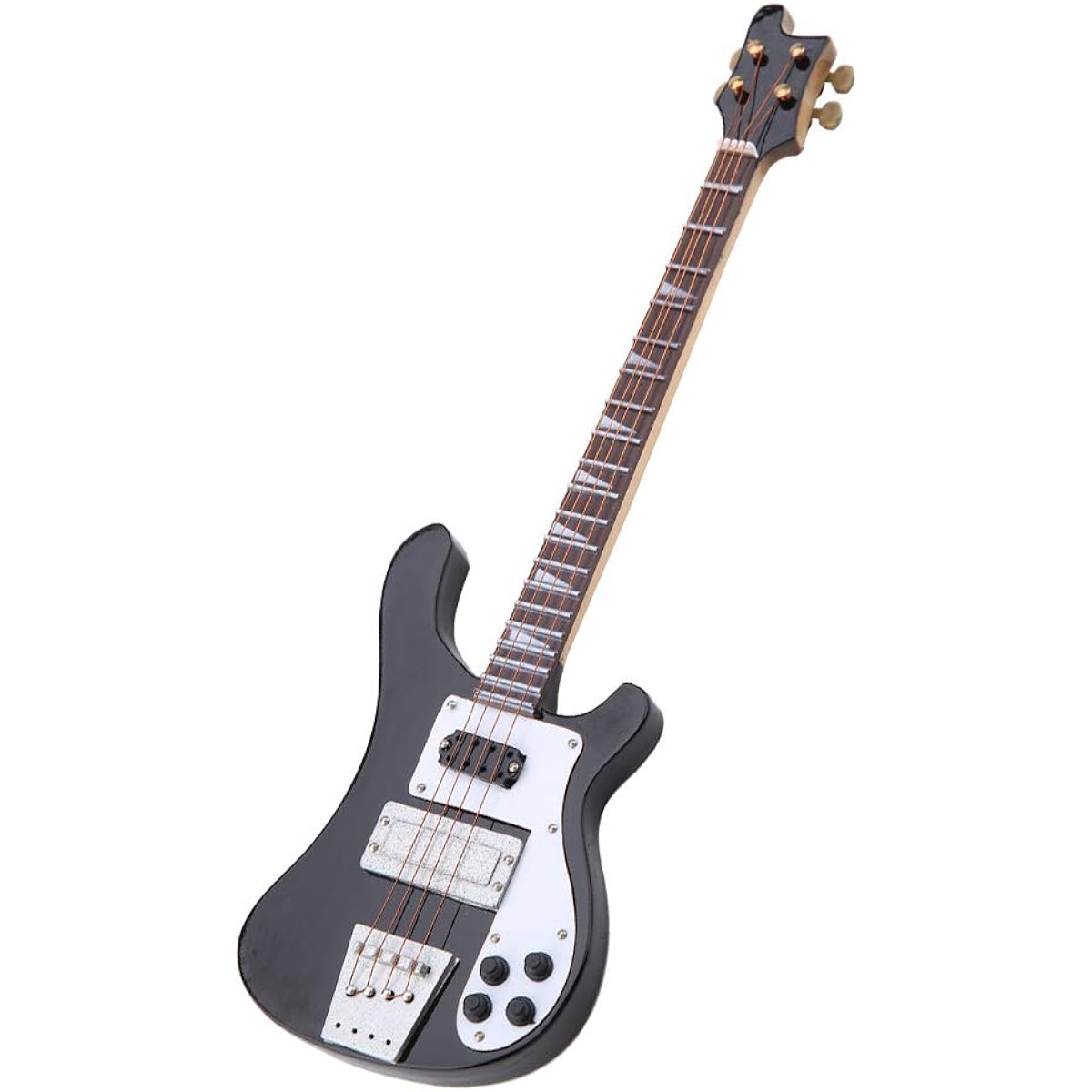 HURRISE Miniature Bass Miniature Musical Instrument Resistant Miniature Guitar Musical Model Elegant Home Office Decoration