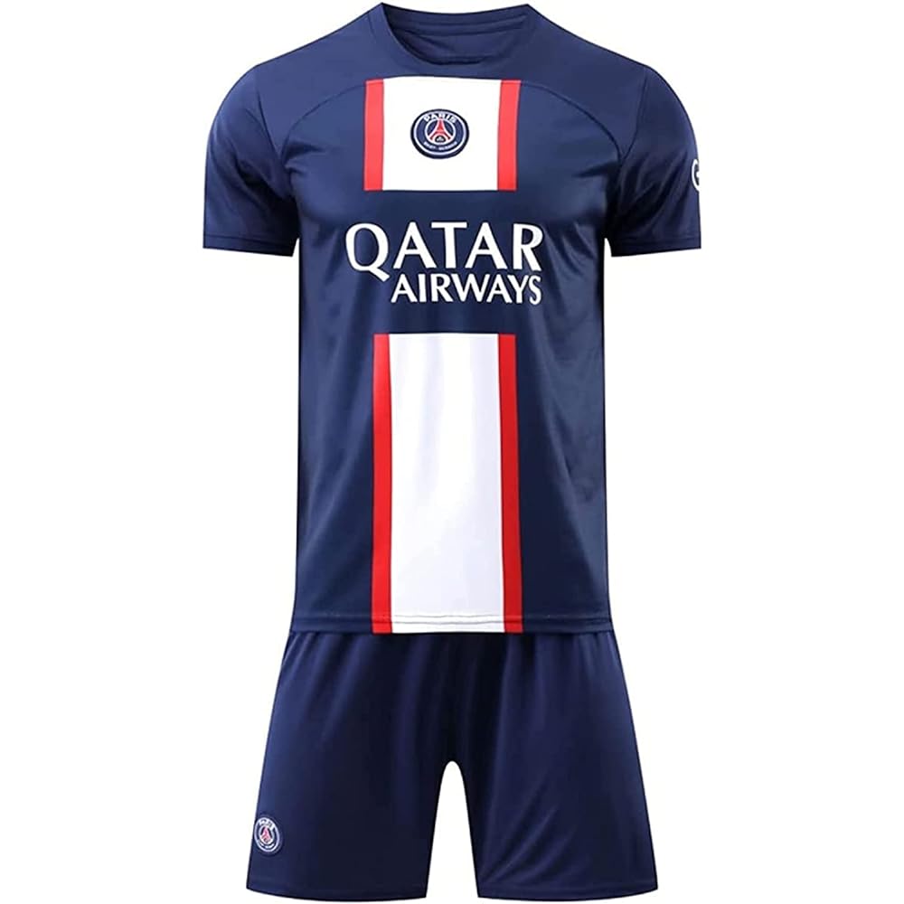 Mbappé Mbappe Soccer Uniform Home PSG Paris Saint-Germain Top and Bottom Set Uniform Number 7 France National Team No. 10 Replica Soccer Uniform Children's Junior GV Original Set Product