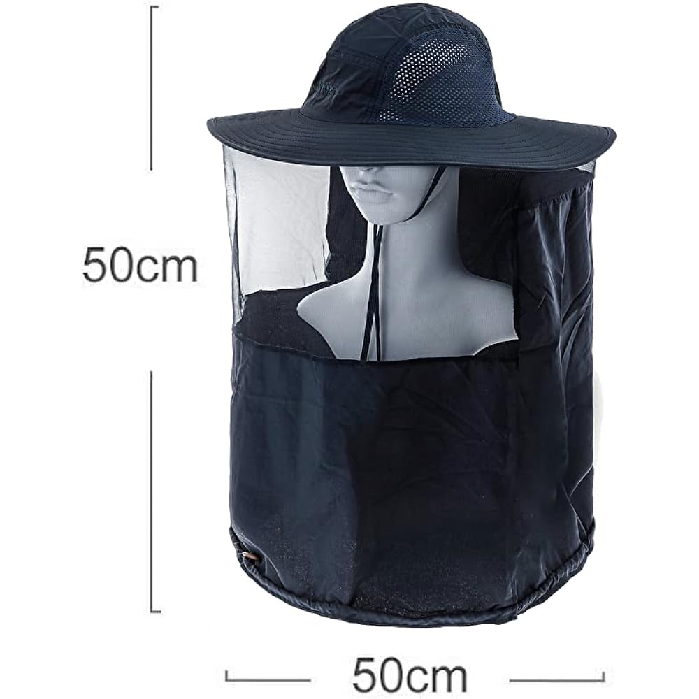 EBISSY Sunshade Hat with Insect Repellent Net [Integrated Insect Repellent Net Neck Cover] UV Protection for Gardening, Farming, Gardening, Outdoors (Gray)