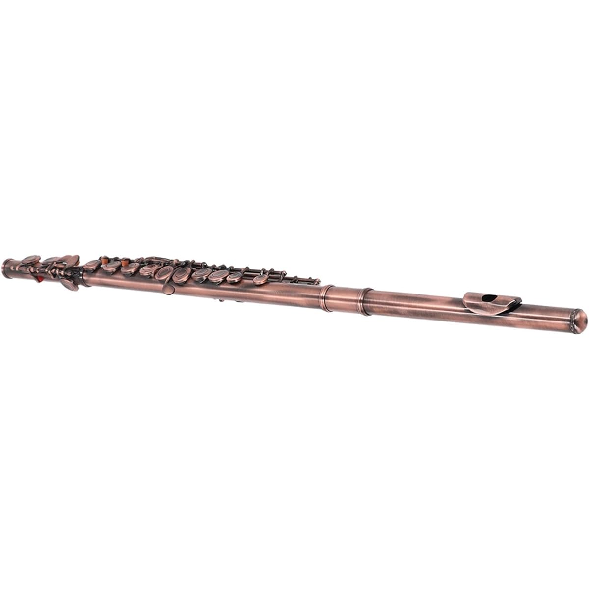 Closed Hole C Flute, Durable and Sturdy Cupronickel Versatile Student Flute 16 (Reddish Antique)