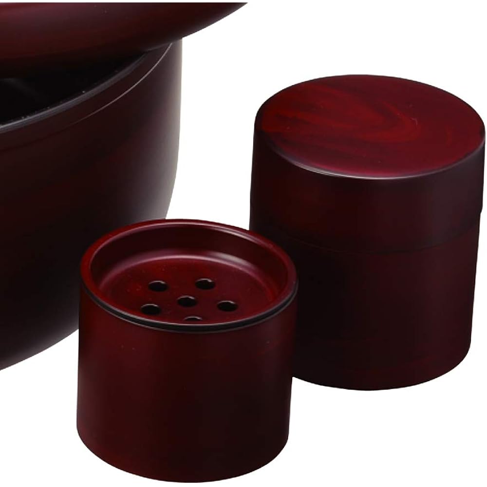 Nakanishi-kougei New Tea Room Set Vermilion Wood Grain Made in Japan 2059013