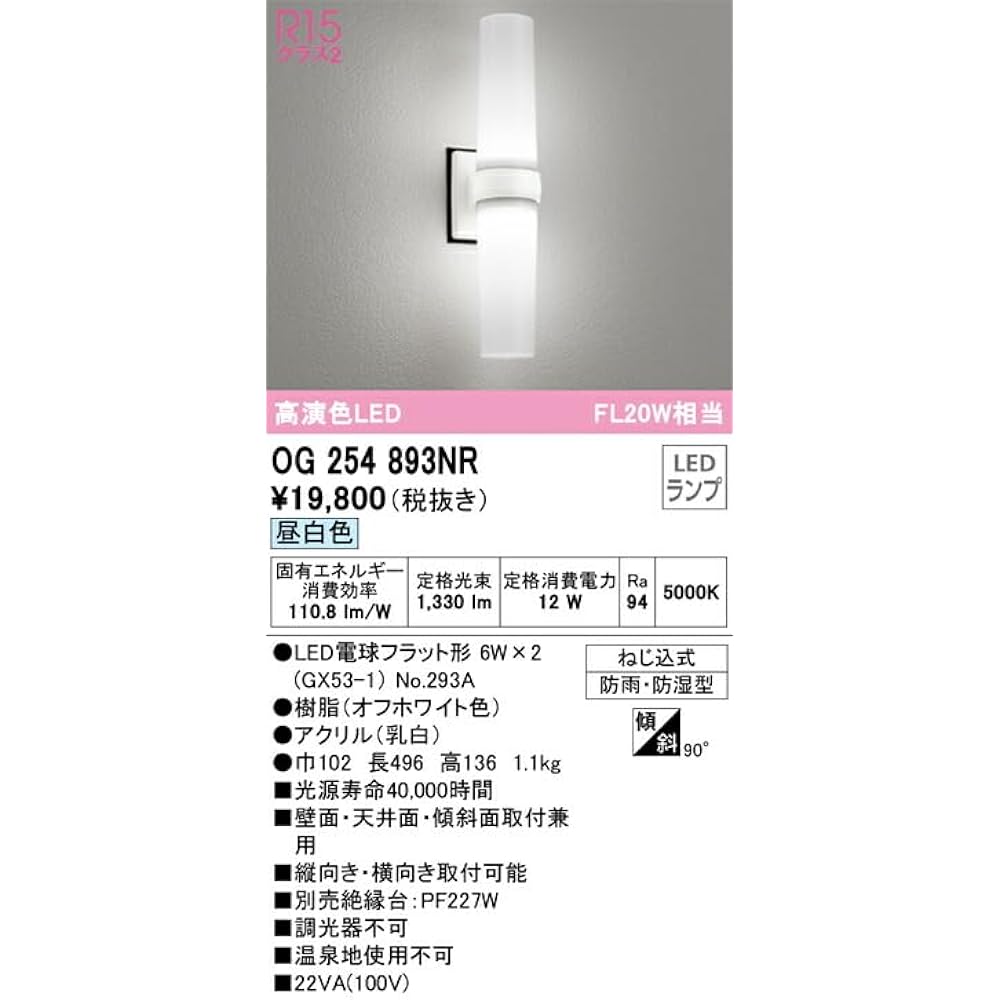 Orderic Exterior LED Porch Light High Color Rendering FL20W Equivalent Rainproof/Moistureproof Neutral White: OG254893NR