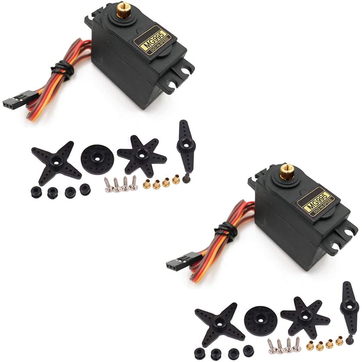 Treedix MG995 Servo Motor Metal Gear High Torque Servo Motor Compatible with Smart Car Robot Boat RC Helicopter Airplane (180 Control Angle)