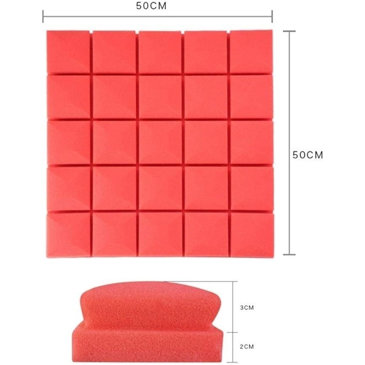 Bar Sound Absorbing Cotton, Home Studio Soundproofing Accessories Foam Wall Panel Tiles 10PCS (Grey) (Purple)