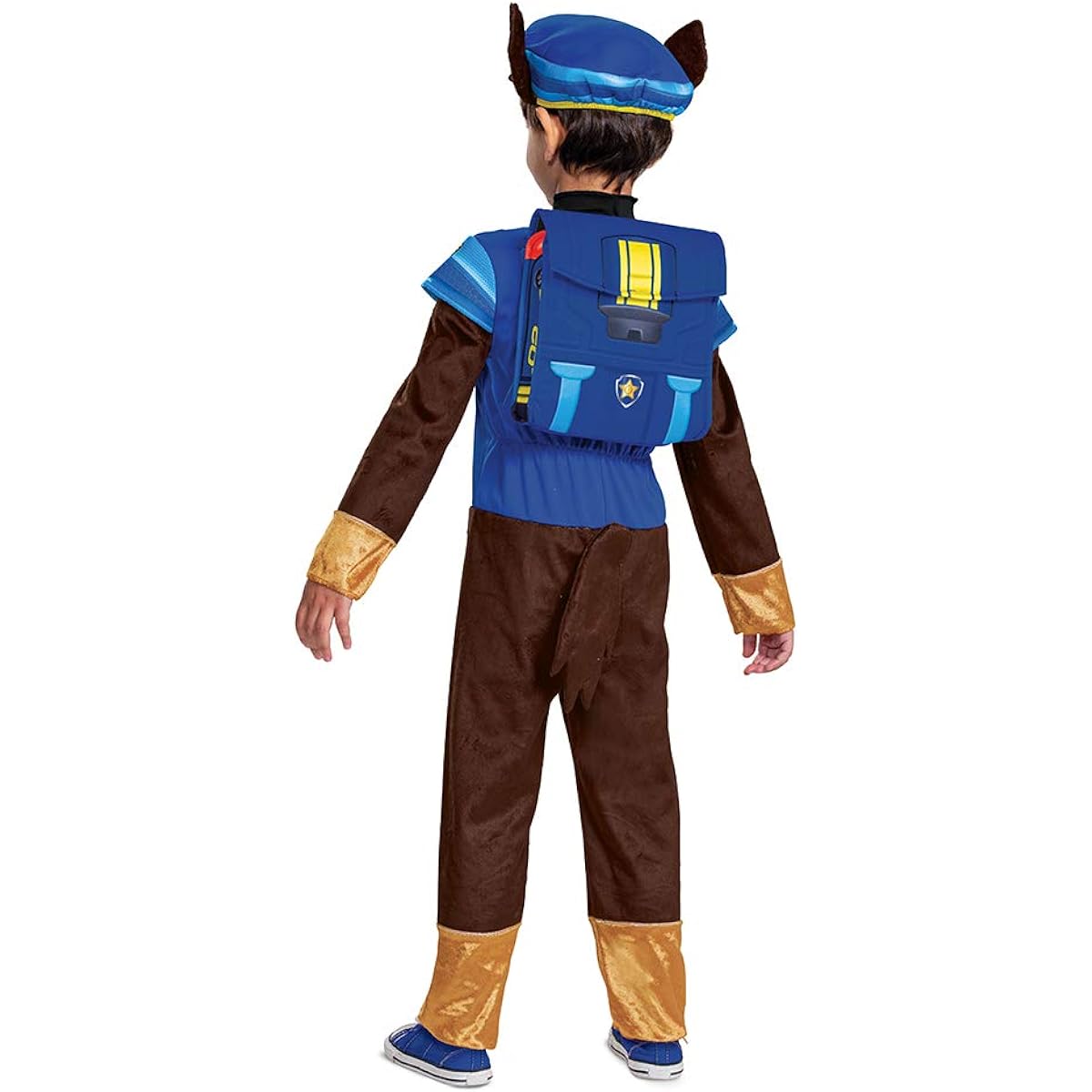 [Heywood] Chase Costume Hat and Jumpsuit for Boys, Deluxe Paw Patrol Movie Character Outfit with Badge, Toddler Size Large (4-6)