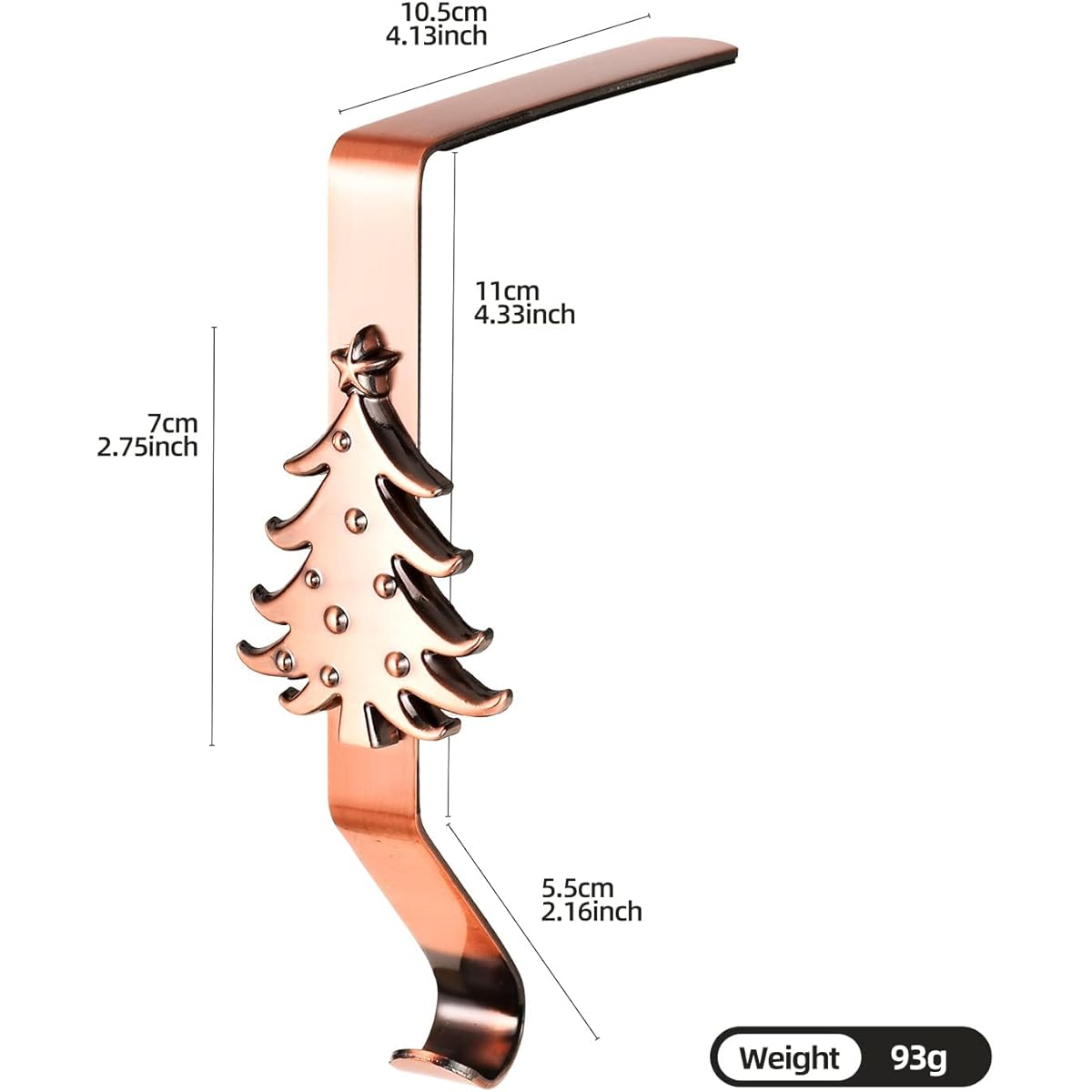 XIUSHE-Christmas Stocking Holder with Removable Holiday Icons, Fireplace Stocking Holder, Stocking Hanger for Christmas Decorations, Silver(Copper)