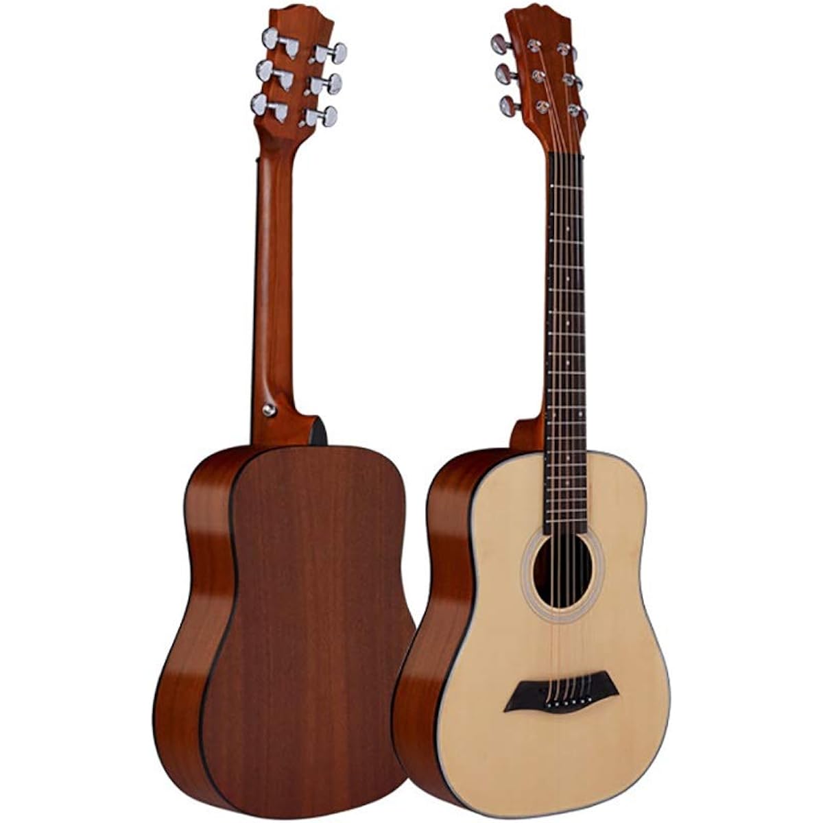 Lightweight Guitar Small Guitar 34 Inch Spruce Wood Beginner Folk Guitar Beginner Girl Easy to Learn (Color: Wood color, Size: 34inch)