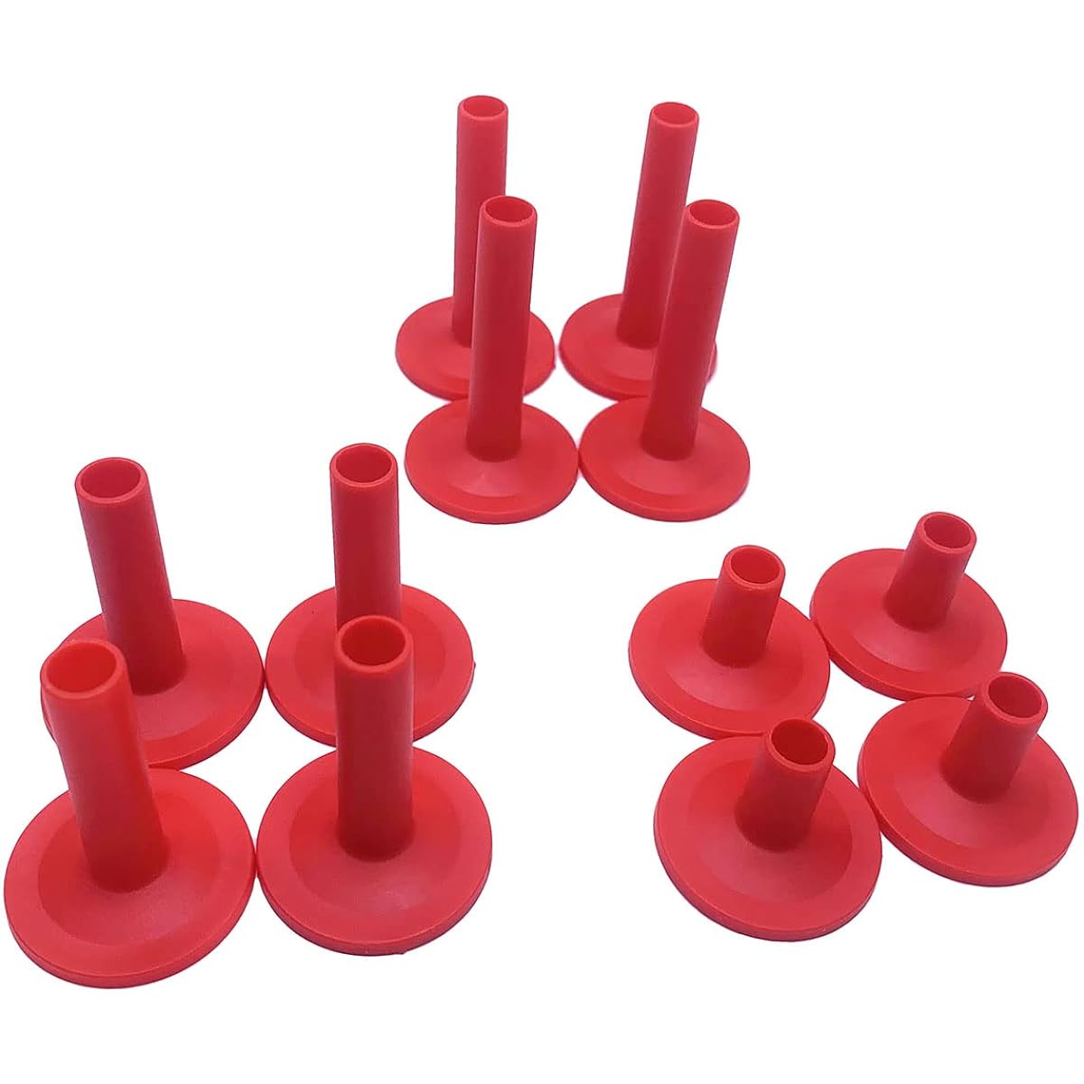 Jiayouy Plastic Long/Medium/Short Flange Cymbal Sleeves for 8mm Percussion Drum Kit Parts 12 Pack (Red)