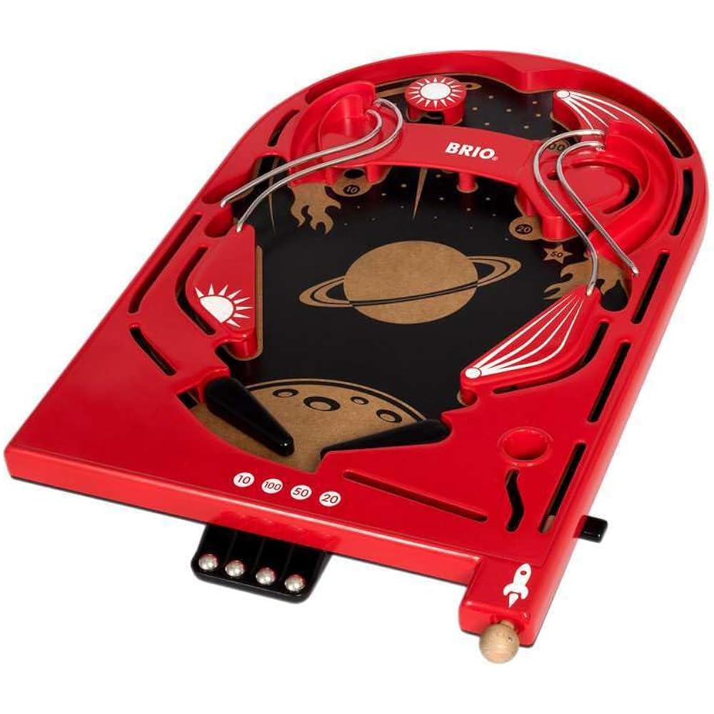 BRIO Pinball Game Red [4 Pieces] Ages 6 and up (Wooden Toy, Educational Toy, Board Game) 34017