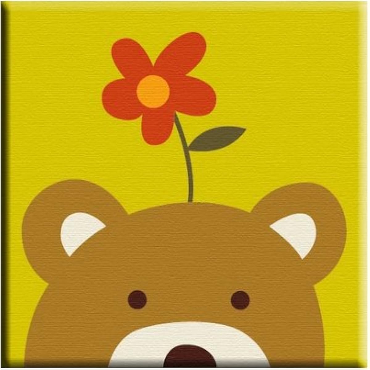 Color Talk DIY Oil Painting, Paint by Numbers Kit for Kids - Bear 8" x 8".