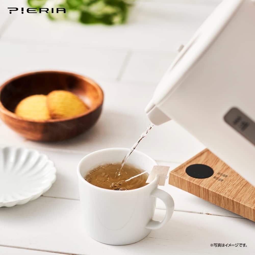 Doshisha Electric Kettle Temperature Adjustable Electric Kettle 1.0L Temperature Adjustment Function (1℃ increments 50-100℃) Heat Retention Function (30 minutes at the set temperature) Natural Wood