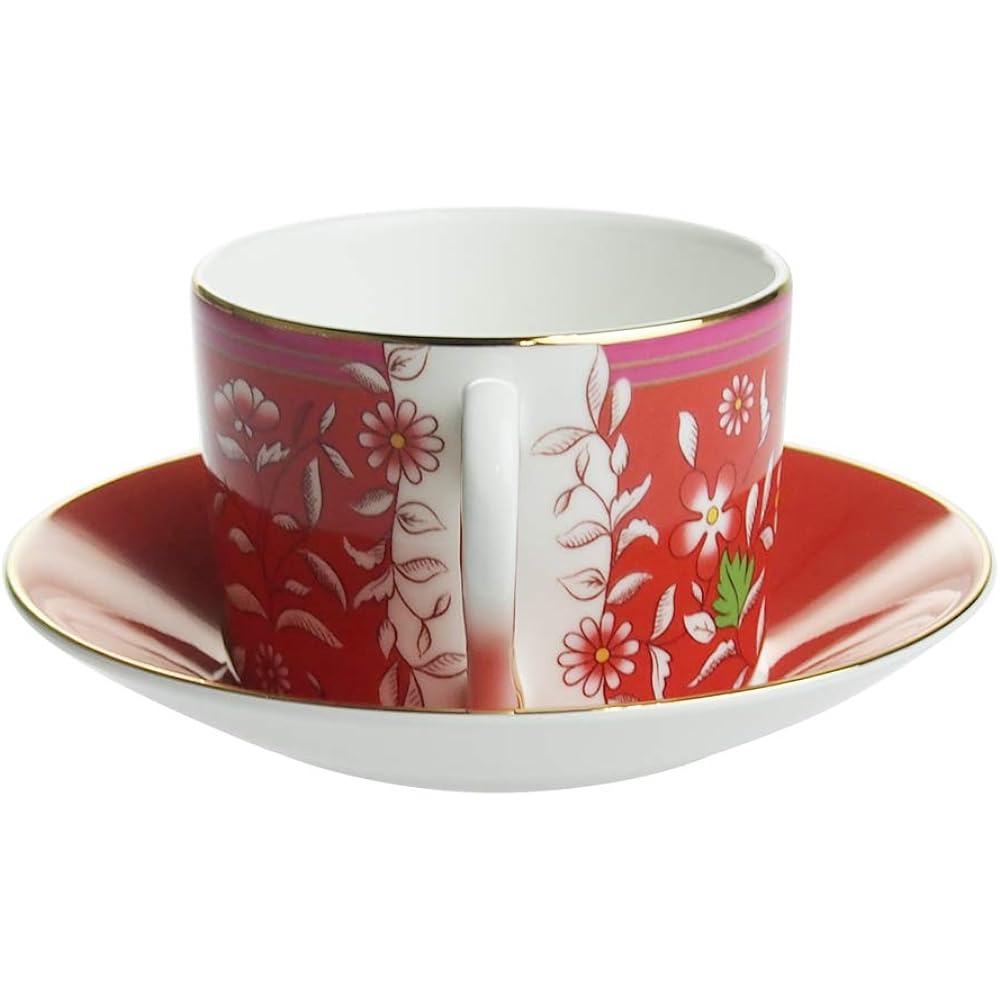 Wedgwood Wanderlust Crimson Jewel Tea Cup Saucer Pink [Parallel Import]