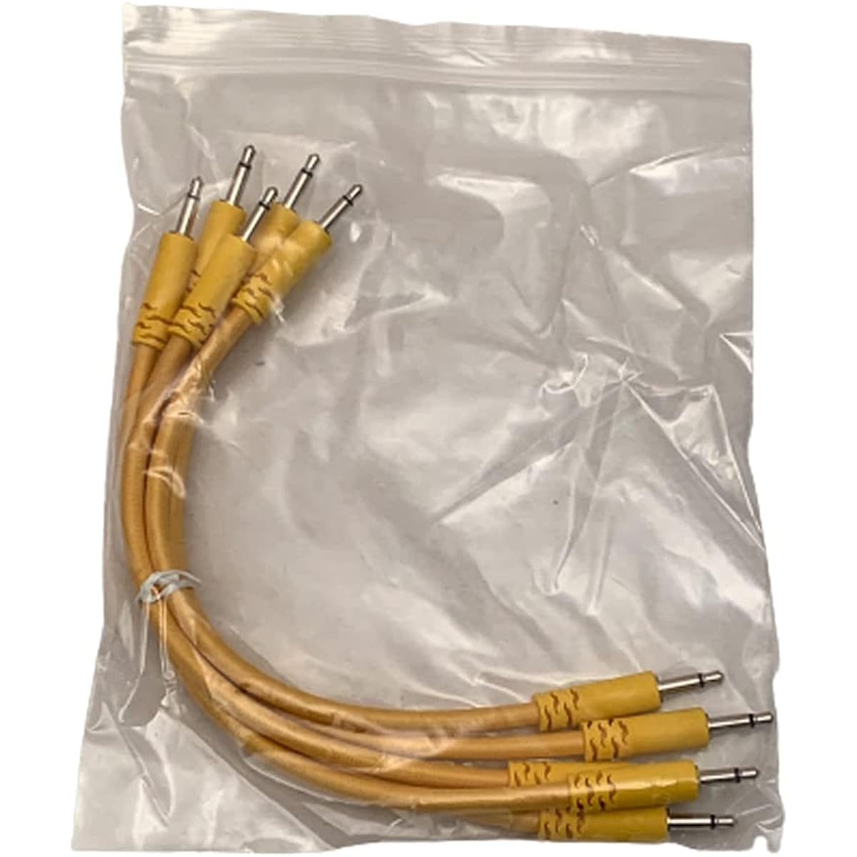 Luigis Modular Supply Bucatini Braided Patch Cables - 5 Gold Cables, 6 Pieces (15cm)