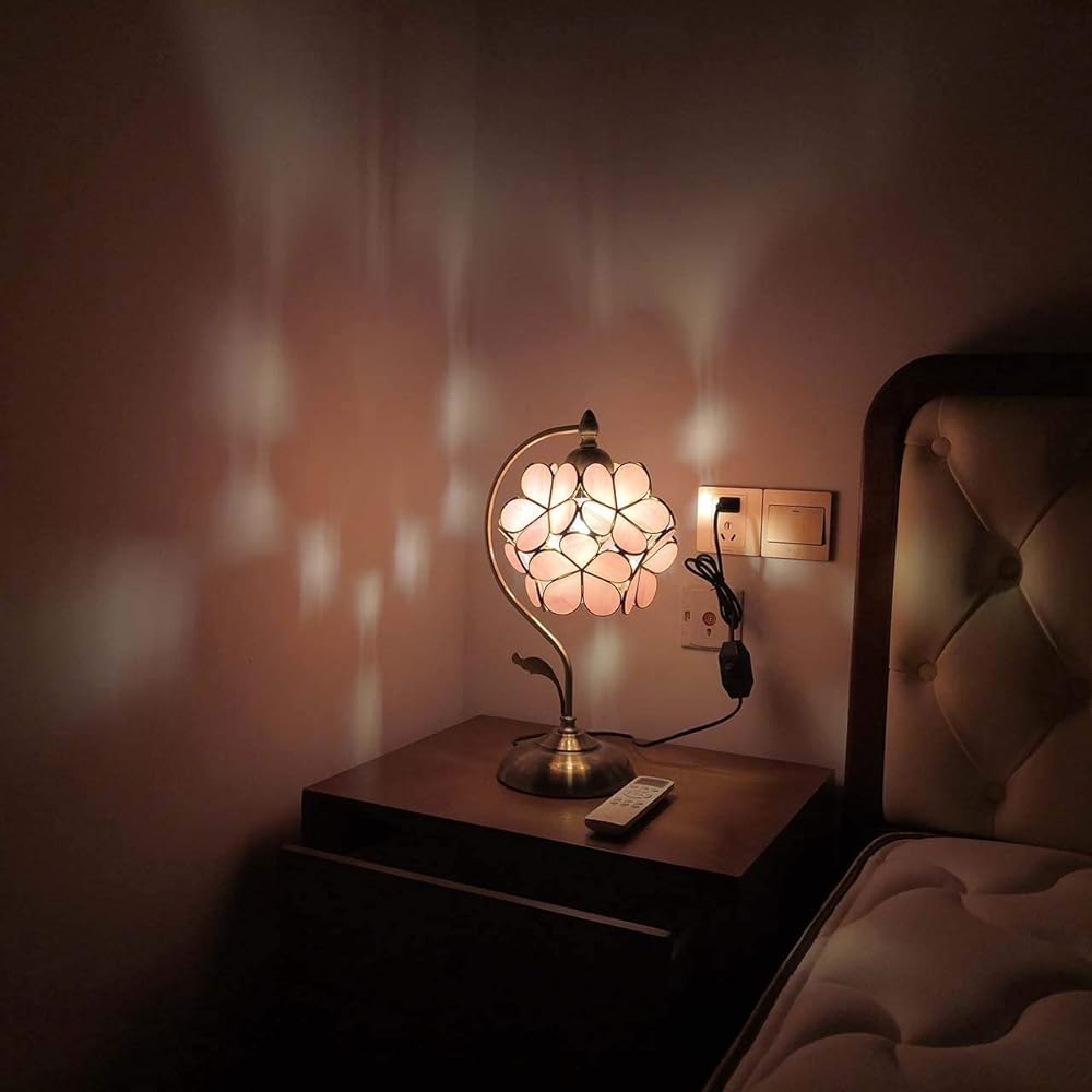 Stained Glass Table Lamp Table Light Stand Lamp Stand Light Antique Retro Stylish Tiffany Stained Lamp Living Room Bedroom Scandinavian Bedside Mother's Day Birthday Wedding Gift Bed Light Present Tabletop Vintage Lamp Stand Lighting Cherry Blossom LED C