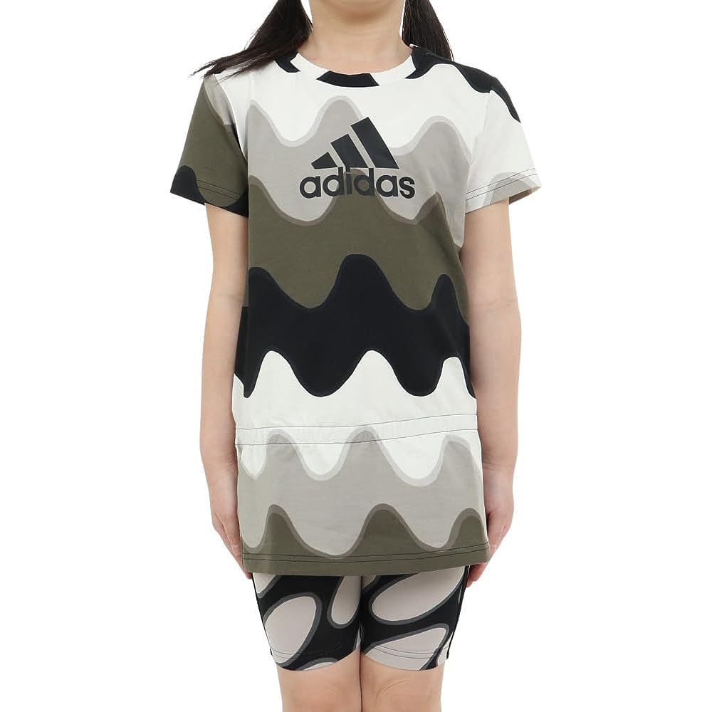 [Adidas] Top and Bottom Set Kids Marimekko All Over Print Cotton Set ECH25