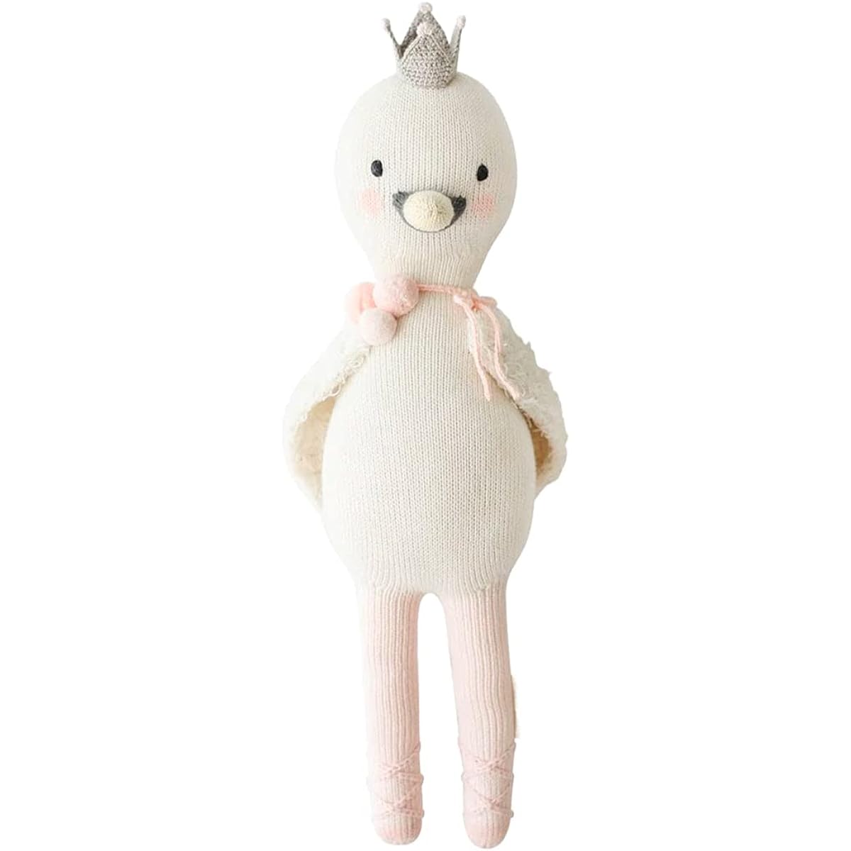 cuddle+kind Harlow The Swan Little 13" Hand Knitted Doll - 1 Doll = 10 Meals Fair Trade Heirloom Quality Handmade in Peru 100% Cotton Yarn