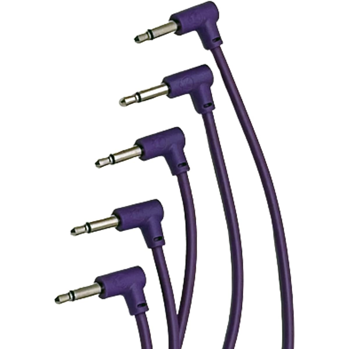 Starving Students Music Supplies Luigis Modular M-PAR L-Shape Eurorack Patch Cable - Purple Cable Package of 5 12" (30cm)