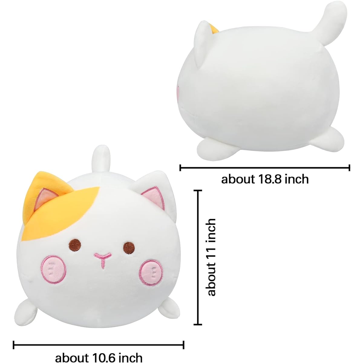 Black Cat Plush Toy Black Cat Pillow Soft Stuffed Kitten Cat Stuffed Animal Hug Pillow for Children (19.6 Inches, Yellow)