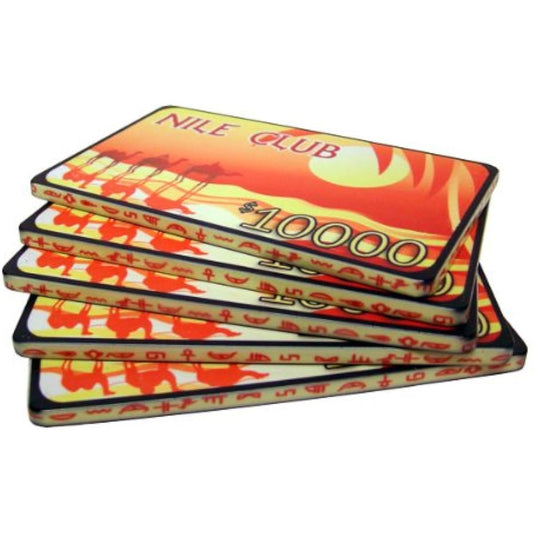 5 (dollars)10,000 Nile Club 40 Gramme Ceramic Poker Plaques