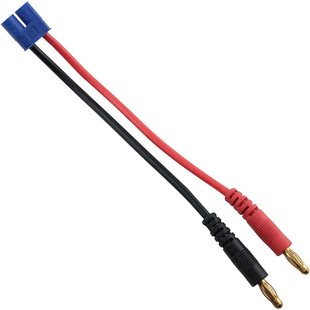 RLECS Battery RC Balance Charging Cable 15cm 14AWG EC3 Male to 4mm Banana Connector Plug Adapter Silicone Leads for RC Helicopter Car
