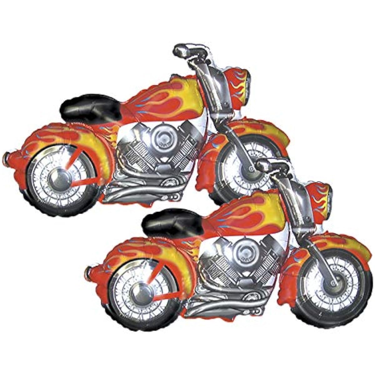 Set of 2 Flaming Red Motorcycle Jumbo 45" Foil Party Balloons