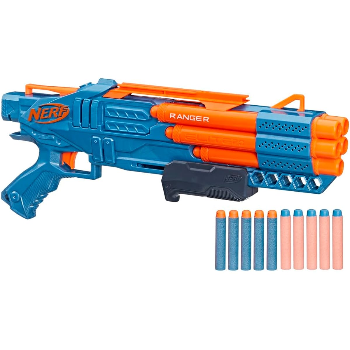Nerf Elite 2.0 Ranger PD-5 Blaster 5 Barrel Blast 10 Nerf Elite Darts Easy to Use Dart Storage Pump Action Customizable